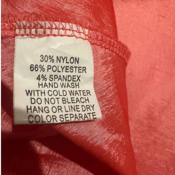 Touch Me Coral Pink High Low Skirt Pleated Tie Waist A-Line Formal Party Sz M - Picture 7 of 10